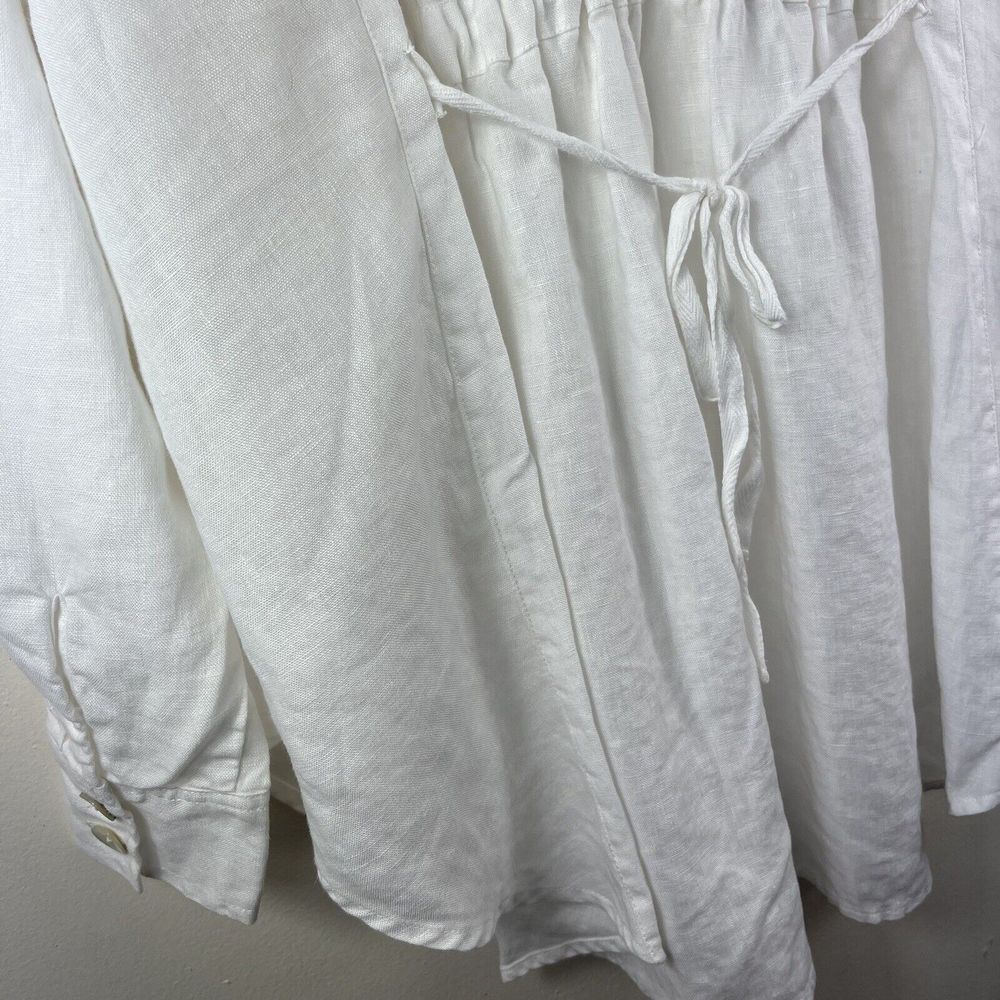 Soft Surroundings‎ Women Tunic Top Size Large White Cream Linen Button Blouse - Picture 14 of 16
